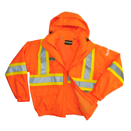 Hi Vis Waterproof Bomber Jacket - Orange