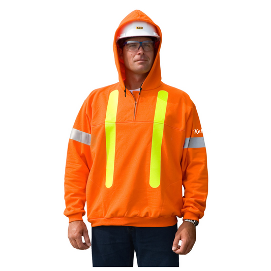 Hi Vis (Non FR) AGO 1/4 Zip Hooded Sweatshirt