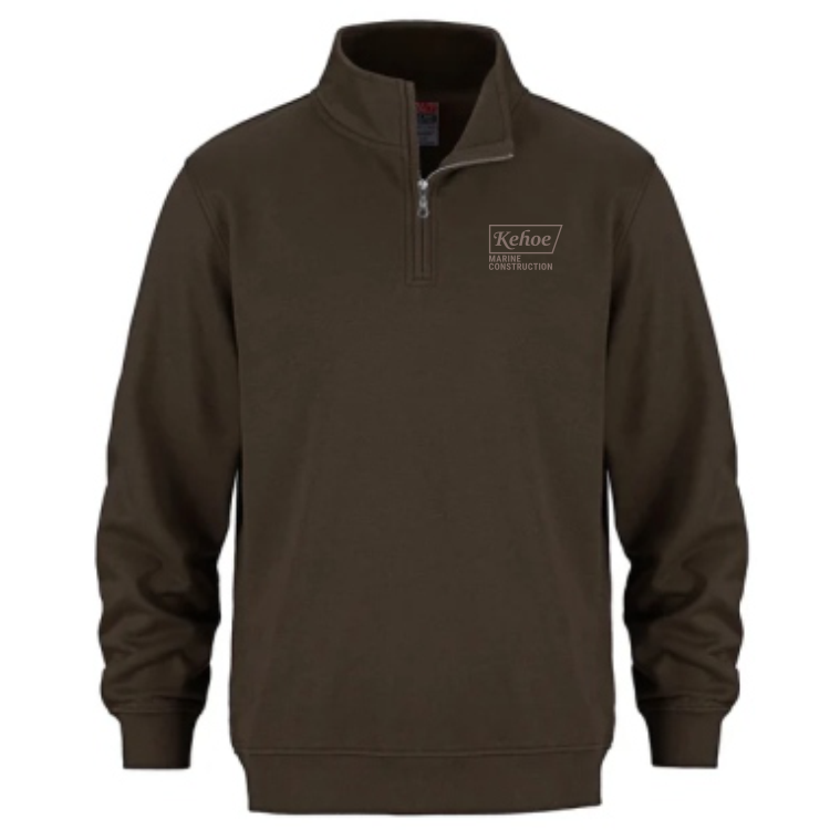 Adult Quarter Zip Sweatshirt -Brown